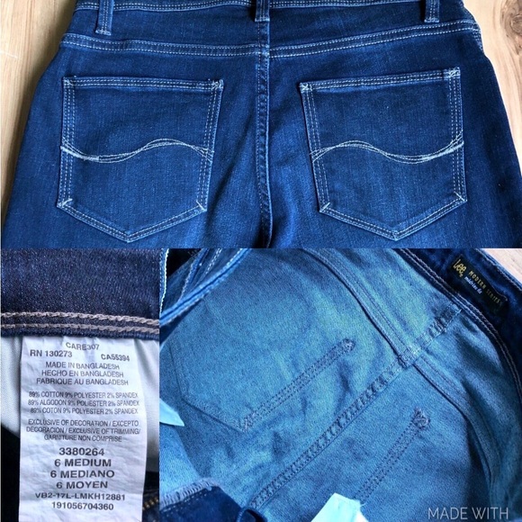 LEE Modern Series Capri Jeans Jayla Button Hem Midrise Fit Blue Size 6 Women’s - Picture 6 of 16